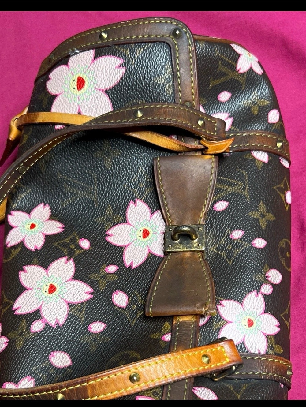 Louis Vuitton Murakami Monogram Cherry Blossom Mini Papillon Crossbody Bag 2003